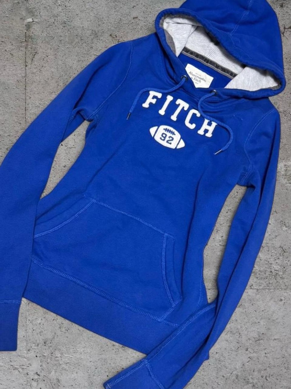 Abercrombie & Fitch Blue Football Varsity Patch Letter Hoodie